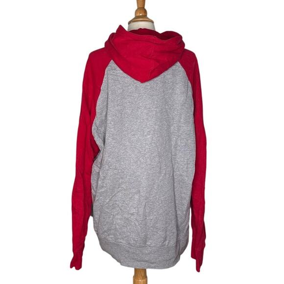 American Eagle Super Soft Men's Pullover Hoodie Red and Grey Minimalist Casual - Picture 2 of 9